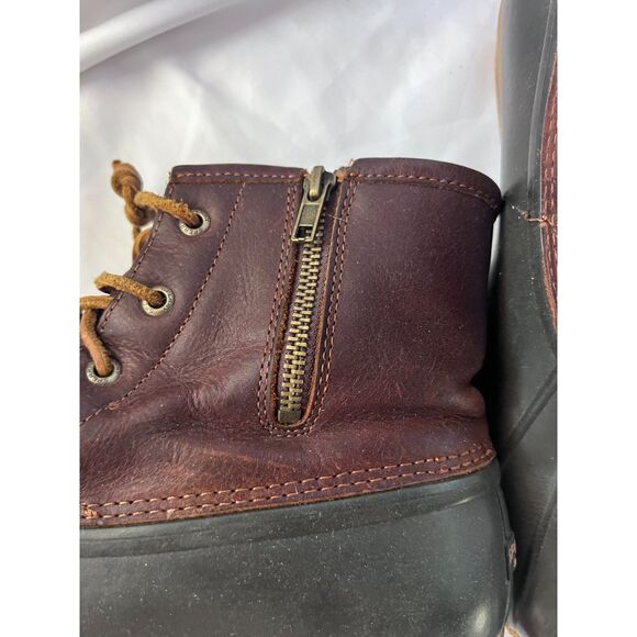 Sperry Saltwater Wedge Tide Wool Black Brown Duck Boots Size 10 - Picture 11 of 11